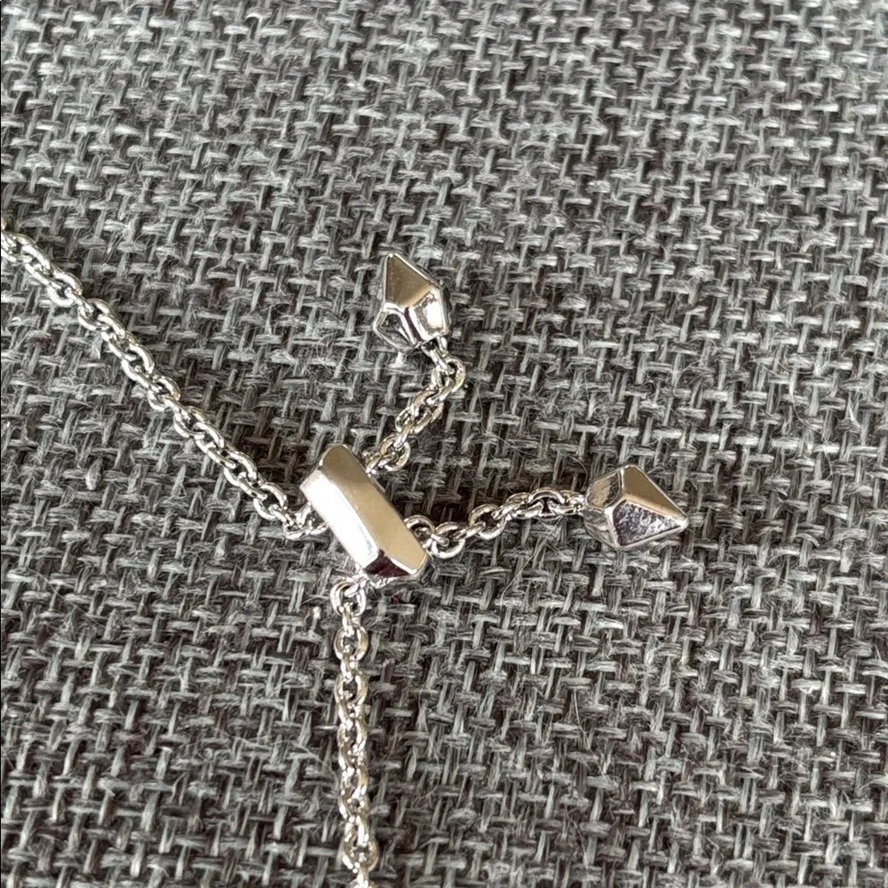 Kendra Scott Elaina Silver Adjustable Chain Bracelet Light Slate Gray Stone